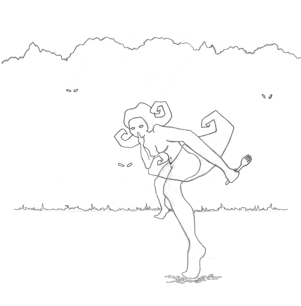 Hunting for Creatures, pencil